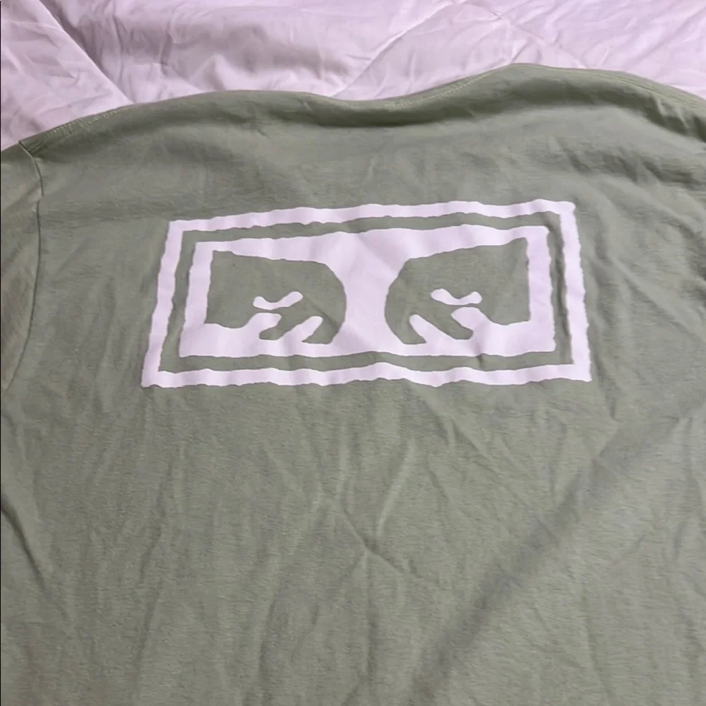 Obey Green Short Sleeve Tee Minimalist Design - Picture 2 of 3